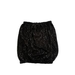 READ Sofia Italy Black Sequin Embellished Tube Top Womens Y2K Party Glam Italy